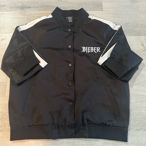 Justin Bieber Black/White Bomber Jacket